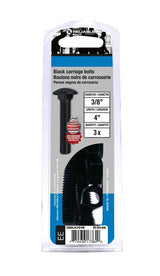 Reliable CBBLK384B Carriage Bolt, 3/8-16 Thread, Coarse, Full Thread, 4 in OAL, Steel, Rustproof, A Grade