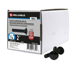 Reliable CBBLK142L Carriage Bolt, 1/4-20 Thread, Coarse, Full Thread, 2 in OAL, Steel, Rustproof, A Grade