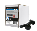 Reliable CBBLK126L Carriage Bolt, 1/2-13 Thread, Coarse, Full Thread, 6 in OAL, Steel, Rustproof, A Grade