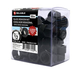 Reliable FHNCBLK12VP Hex Nut, Coarse Thread, 1/2-13 Thread, Steel, ACQ Black Epoxy, 2 Grade