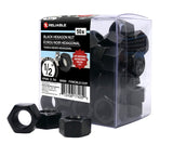 Reliable FHNCBLK12VP Hex Nut, Coarse Thread, 1/2-13 Thread, Steel, ACQ Black Epoxy, 2 Grade