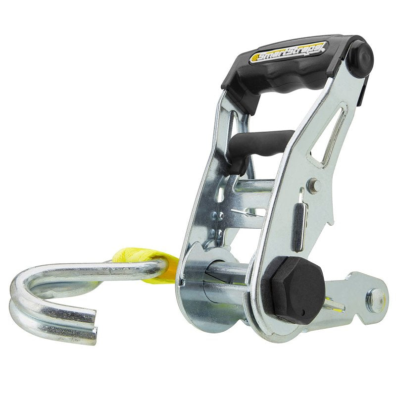 SmartStrap RachetX Series 351 Tie-Down, 1-1/2 in W, 14 ft L, Plastic/Polyester/Rubber/Steel, Yellow, 1667 lb