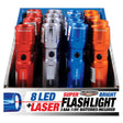 Blazing LEDz 8 LED 48 lm Assorted LED Flashlight w/Laser Pointer AAA Battery, Pack of 16