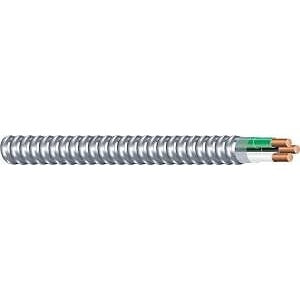 Southwire Armorlite 68580023 Armored Cable, 12 AWG Cable, 2 -Conductor, 100 ft L, Copper Conductor, PVC Insulation