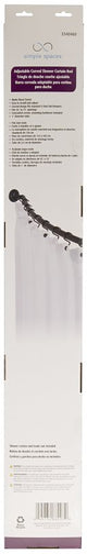 Simple Spaces SD-CSR-BK Shower Curtain Rod, 13.5 lb, 52 to 72 in L Adjustable, 1 in Dia Rod, Steel, Matte