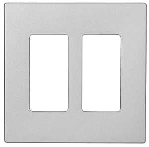 Eaton PJ Series PJS262SG-SP-L Wallplate, 4.87 in L, 4.94 in W, 2-Gang, Polycarbonate, Silver Granite, High-Gloss, Pack of 6