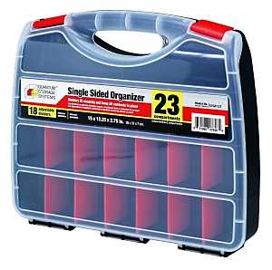 Quantum Storage Systems ORG81532 Single-Sided Organizer, 15 in L, 12-1/4 in W, 2-3/4 in H, 23-Compartment, Black