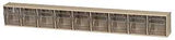 Quantum Storage Systems RQTB309IV Tip Out Bin, 2-1/2 in L, 23-5/8 in W, 3-1/8 in H, 9-Compartment, Polystyrene, Ivory