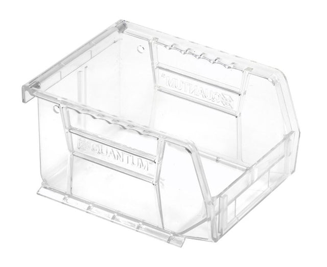 Quantum Storage Systems RQUS210CC-UPC Ultra Stack and Hang Bin, 10 lb, Polypropylene, Clear, 5-3/8 in L, 4-1/8 in W