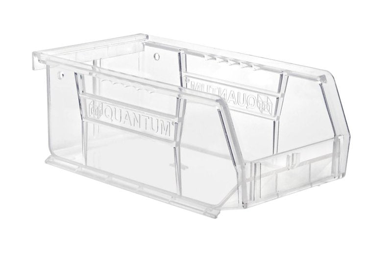 Quantum Storage Systems RQUS220CC-UPC Ultra Stack and Hang Bin, 10 lb, Thermoplastic, Crystal Clear, 7-3/8 in L, 3 in H