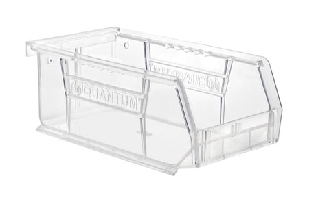 Quantum Storage Systems RQUS220CC-UPC Ultra Stack and Hang Bin, 10 lb, Thermoplastic, Crystal Clear, 7-3/8 in L, 3 in H