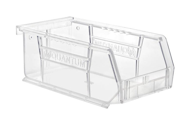 Quantum Storage Systems RQUS220CC-UPC Ultra Stack and Hang Bin, 10 lb, Thermoplastic, Crystal Clear, 7-3/8 in L, 3 in H