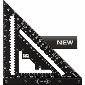 Stiletto STSQ7 Carpenter Square, 1/16 in Graduation, Aluminum, 7 in L, 1 in W