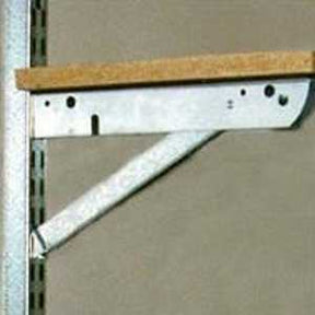 Knape & Vogt FAST-MOUNT BK-0103-22 Double Shelf Bracket with Support, 300 lb, 22-1/2 in L, 1/2 in H, Steel, Galvanized