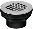Oatey 42093 Shower Drain, ABS, Black, Specifications: Snap-In Cover Design, Solvent Weld Connection, Round Shape
