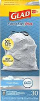 Glad ForceFlexPlus XL 78913 Kitchen Trash Bag, XL, 20 gal, White