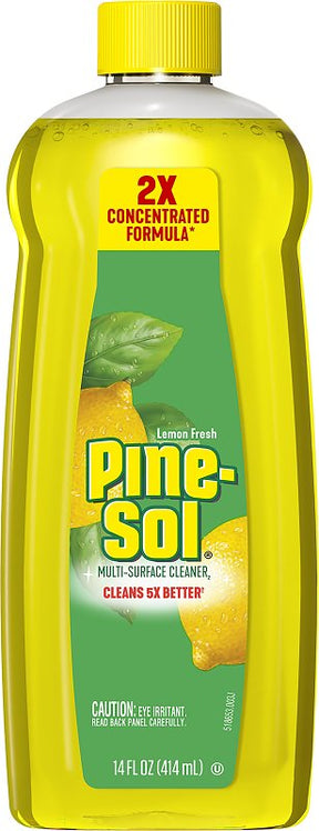 Pine-Sol 10041294601488 Multi-Surface Cleaner and Disinfectant, 14 oz, Bottle, Liquid, Lemon Fresh, Pack of 12