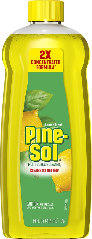 Pine-Sol 10041294601488 Multi-Surface Cleaner and Disinfectant, 14 oz, Bottle, Liquid, Lemon Fresh, Pack of 12