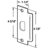 Defender Security U 9483 Strike Plate, 4-7/8 in L, 1-1/4 in W, Stainless Steel, Brushed