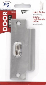 Defender Security U 9483 Strike Plate, 4-7/8 in L, 1-1/4 in W, Stainless Steel, Brushed