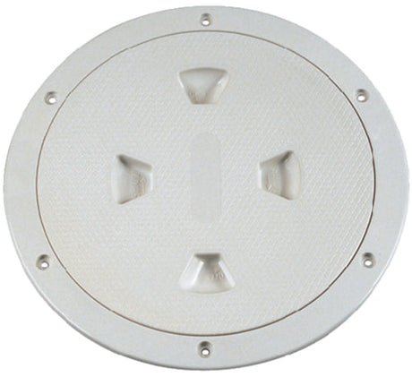 Beckson Screw Out Deck Plate With Standard Trim Ring, Dimple Center