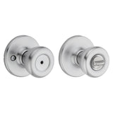 Kwikset 300T26D 6AL RCS Privacy Door Knob, 1-7/8 in Dia Knob, Metal, Satin Chrome