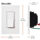 Lutron Diva White 150 W 3-Way Dimmer Switch 1 pk