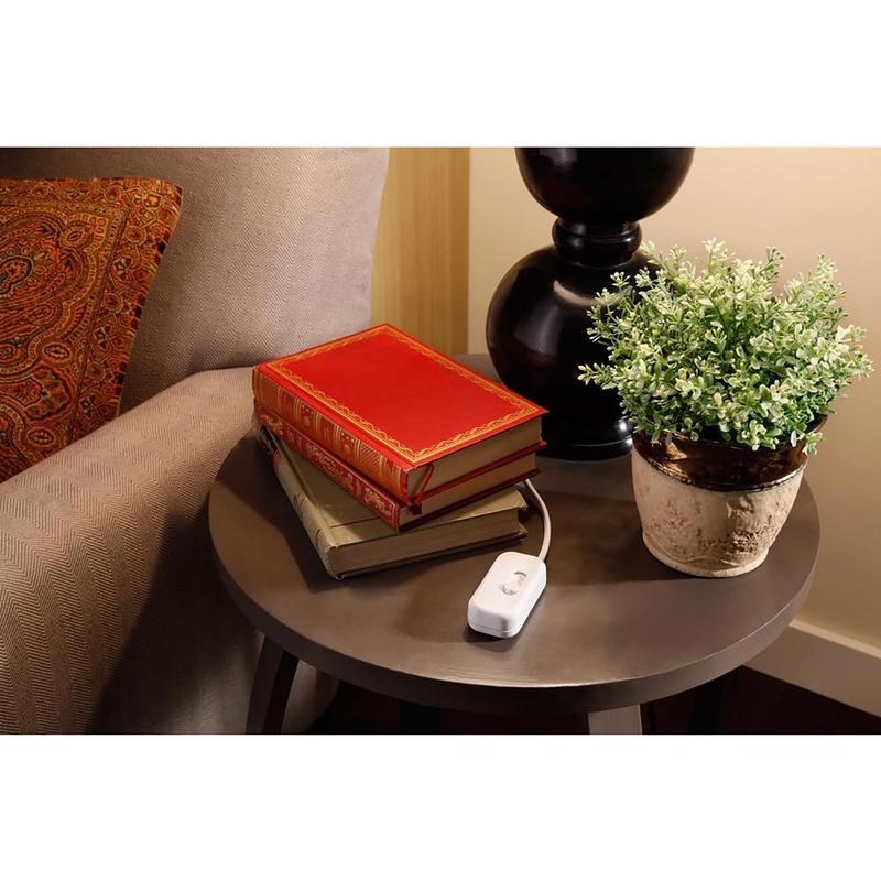 Lutron Credenza White 100 W Plug-In Dimmer Slide Switch 1 pk