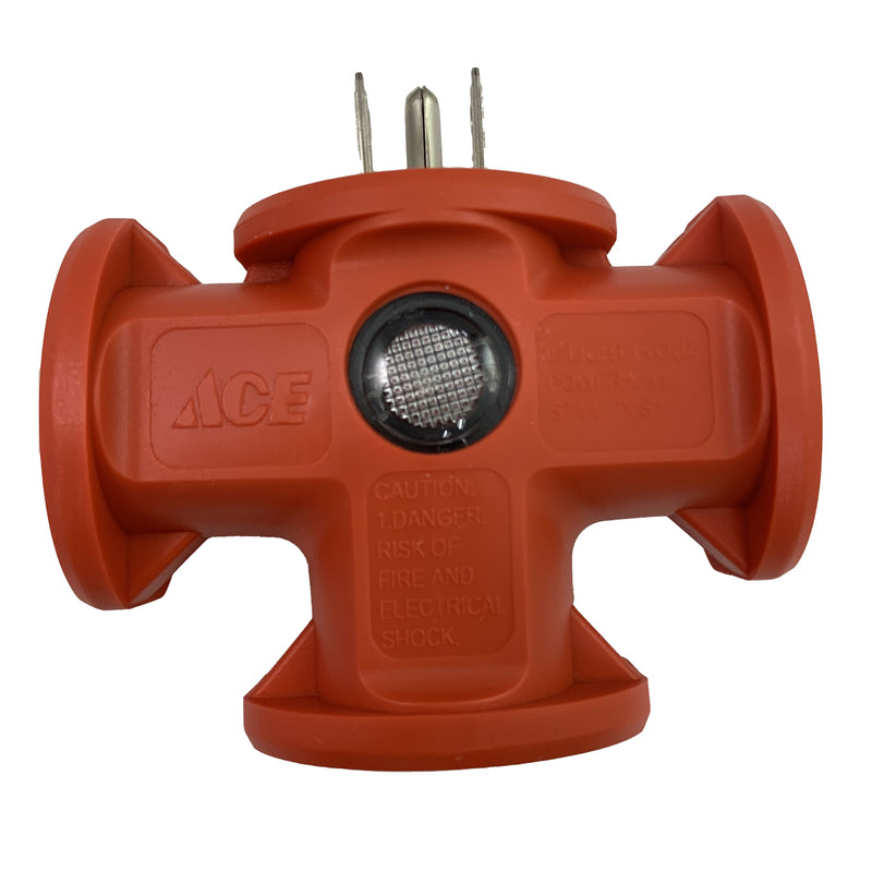 Ace Grounded 3 outlets Adapter 1 pk