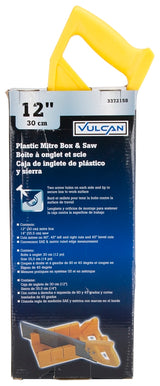 Vulcan JL42402 Miter Box with Saw, 4 in W Cutting, 2.25 in D Cutting, Plastic, Yellow