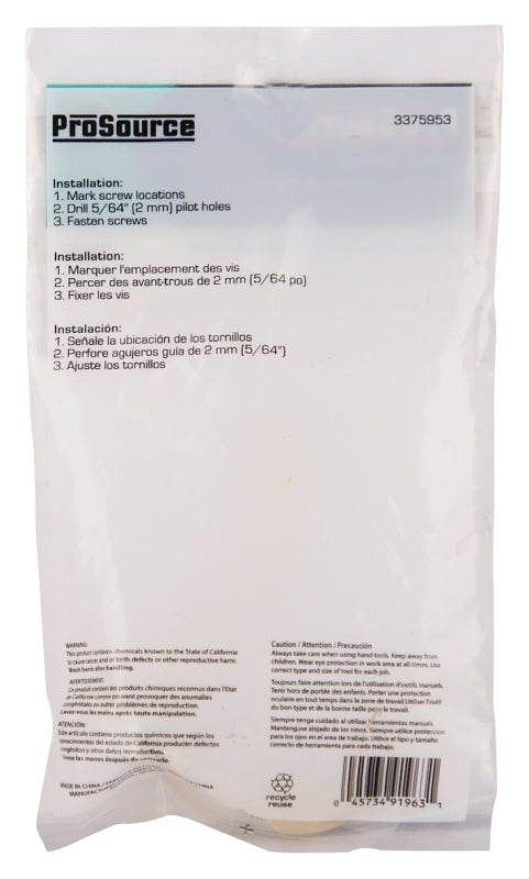 ProSource H62-B070 Coat and Hat Hook, 22 lb, 2-Hook, 1 in Opening, Zinc, Brass