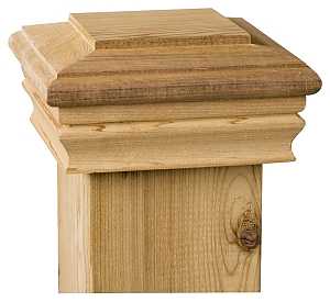 Maine Ornamental 72262 Post Cap, 4 in L, 4 in W, Cedar Wood