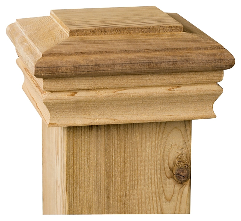 Maine Ornamental 72262 Post Cap, 4 in L, 4 in W, Cedar Wood