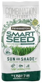Pennington SMART SEED 100543723 Grass Seed and Fertilizer Mix, 7 lb Bag