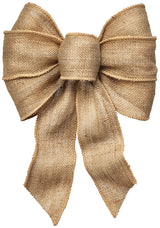 Holidaytrims 6112 Wired Bow, Burlap, Natural, Pack of 12