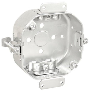 Southwire 54151-OWR-UPC Octagon Box, 4 in OAW, 1-1/2 in OAD, 5-Knockout, Steel Housing Material, Silver, Galvanized