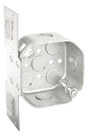 Southwire 54171-FAN-UPC Ceiling Fan Box, 4 in W, 2-1/8 in D, 8-Knockout, Steel, Silver, Galvanized