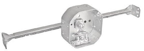 Southwire 54151-HUBX-UPC Octagon Box, 4 in OAW, 1-1/2 in OAD, 6-Knockout, Steel Housing Material, Silver, Galvanized
