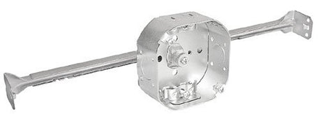 Southwire 54151-HUR-UPC Octagon Box, 4 in OAW, 1-1/2 in OAD, 6-Knockout, Steel Housing Material, Silver, Galvanized