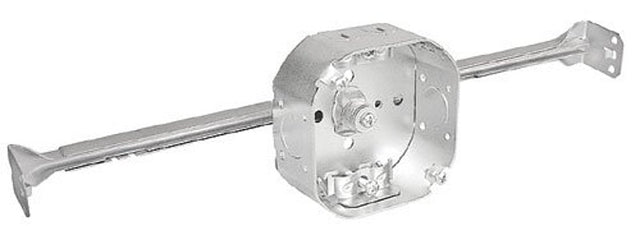 Southwire 54151-HUR-UPC Octagon Box, 4 in OAW, 1-1/2 in OAD, 6-Knockout, Steel Housing Material, Silver, Galvanized