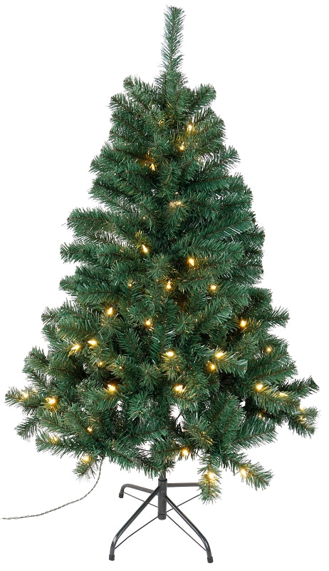 Hometown Holidays 61946 Sheared Tree, 4-1/2 ft H, Noble Fir Family, 110 V, LED Bulb, Clear Light