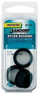 Jandorf 61438 Conduit Bushing, 0.63 in ID, 0.85 in OD, Nylon, Black, 5/8 in Dia Panel Hole, 0.406 in Thick Panel