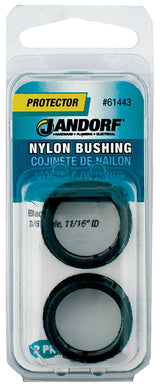 Jandorf 61443 Conduit Bushing, Nylon, Black, 11/16 in Dia Panel Hole, 0.453 in Thick Panel