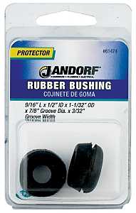 Jandorf 61474 Conduit Bushing, 1/2 in Dia Cable, Rubber, Black