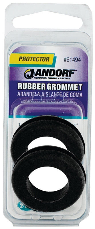 Jandorf 61494 Grommet, 3/4 in ID, 1-9/32 in OD, Rubber, Black, 5/16 in Thick Panel