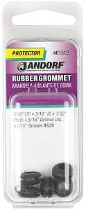 Jandorf 61512 Grommet, 3/16 in ID, 7/16 in OD, Rubber, Black, 7/32 in Thick Panel