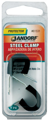 Jandorf 61531 Cushion Clamp, 3/8 in Max Bundle Dia, 1/2 in W, Rubber/Steel, Black