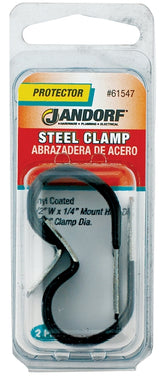 Jandorf 61547 Loom Clamp, 5/8 in Max Bundle Dia, 1/2 in W, Steel/Vinyl, Black