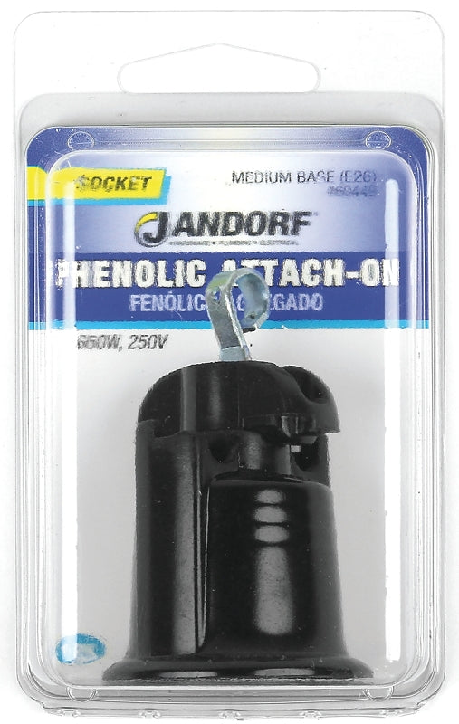 Jandorf 60449 Lamp Socket, 250 V, 660 W, Phenolic Housing Material