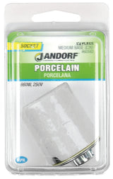 Jandorf 60582 Socket, 250 V, 660 W, Porcelain Housing Material